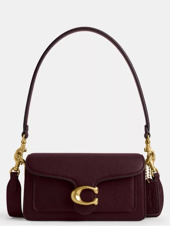 Coach Handbags - Coach Tabby Leather Shoulder Bag in Merlot with Gold Hardware